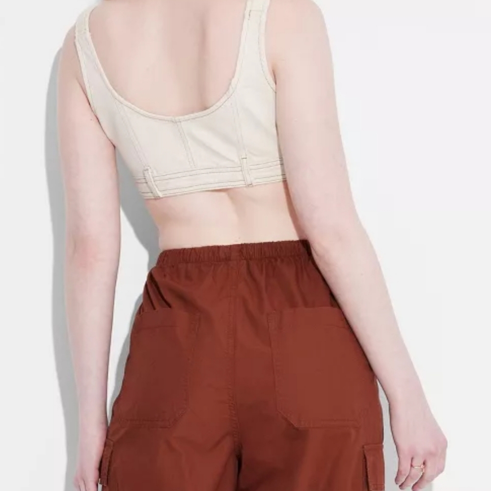 wild fable Cream Denim Bralette Top - Picture 4 of 4